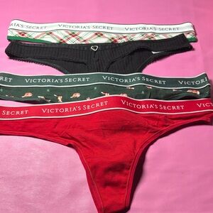 Victoria's Secret Thong Set - Red, Green, Black, White Plaid